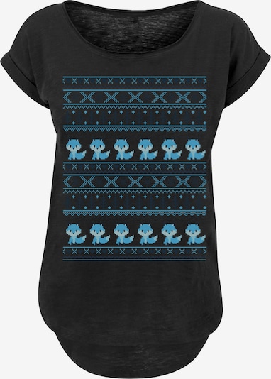 F4NT4STIC Shirt 'Christmas Fuchs Weihnachten' in blau / schwarz, Produktansicht