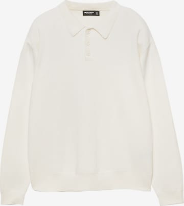 Pull&Bear Pulover | bela barva: sprednja stran