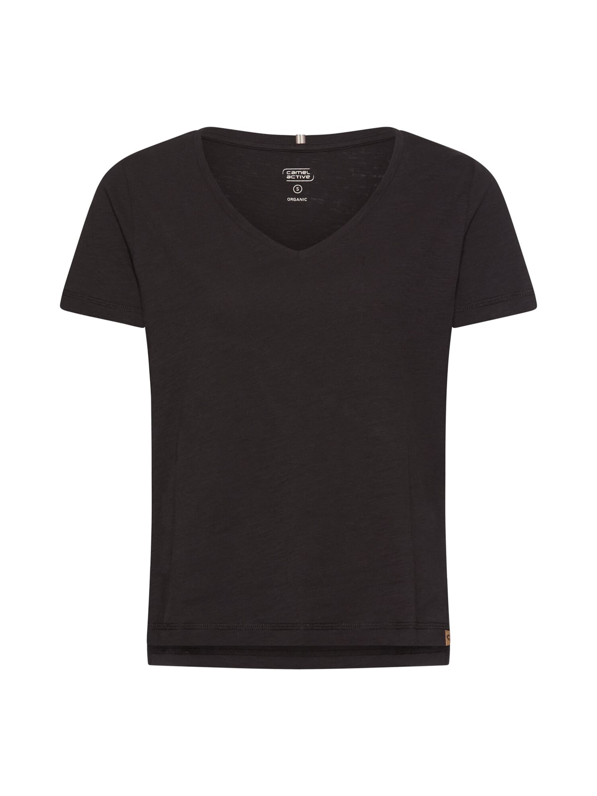 CAMEL ACTIVE T-Shirt aus 100% Baumwolle in Schwarz: Vorderseite