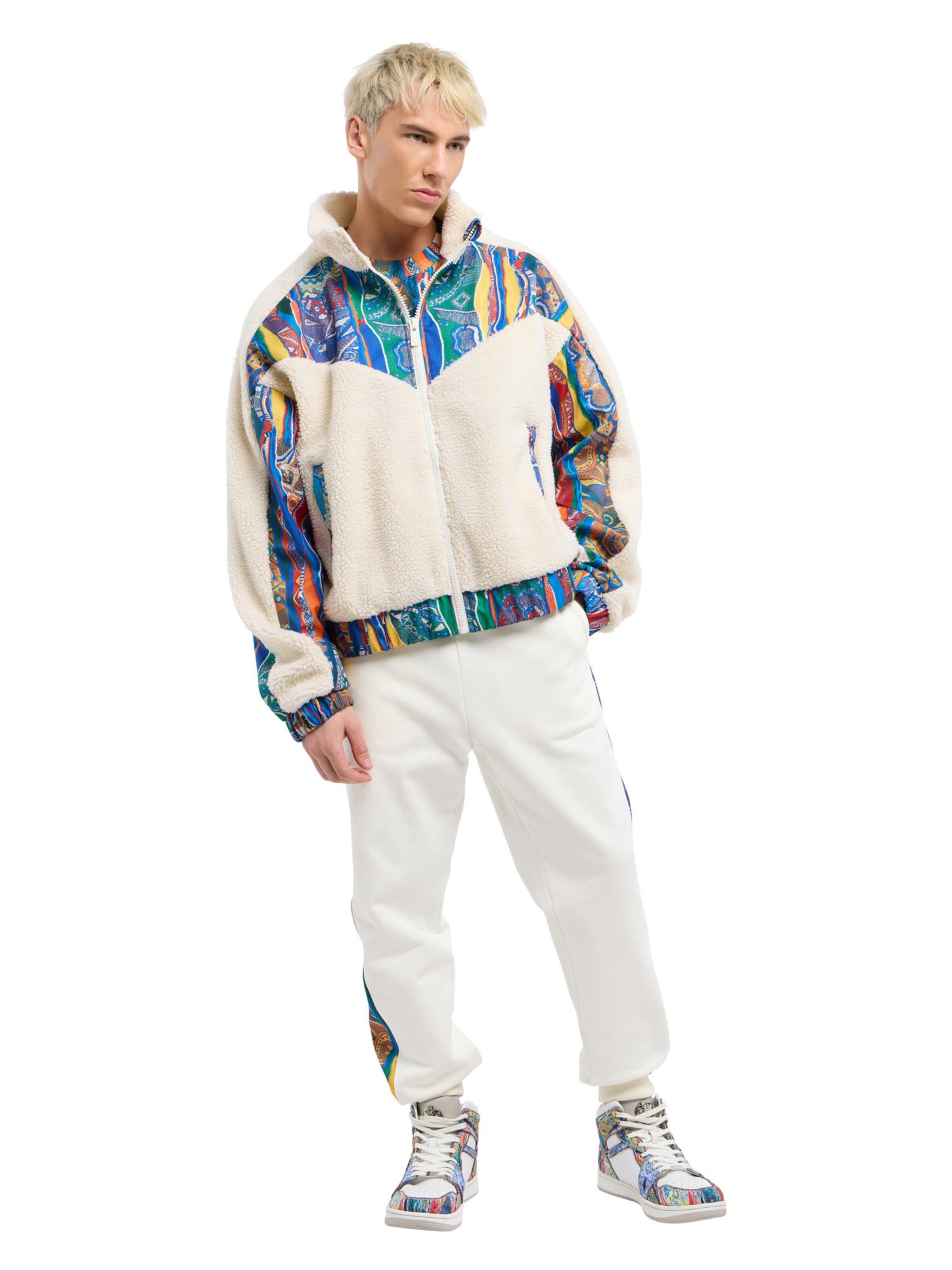 Carlo Colucci Fleece jacket 'Ezechiele' in White