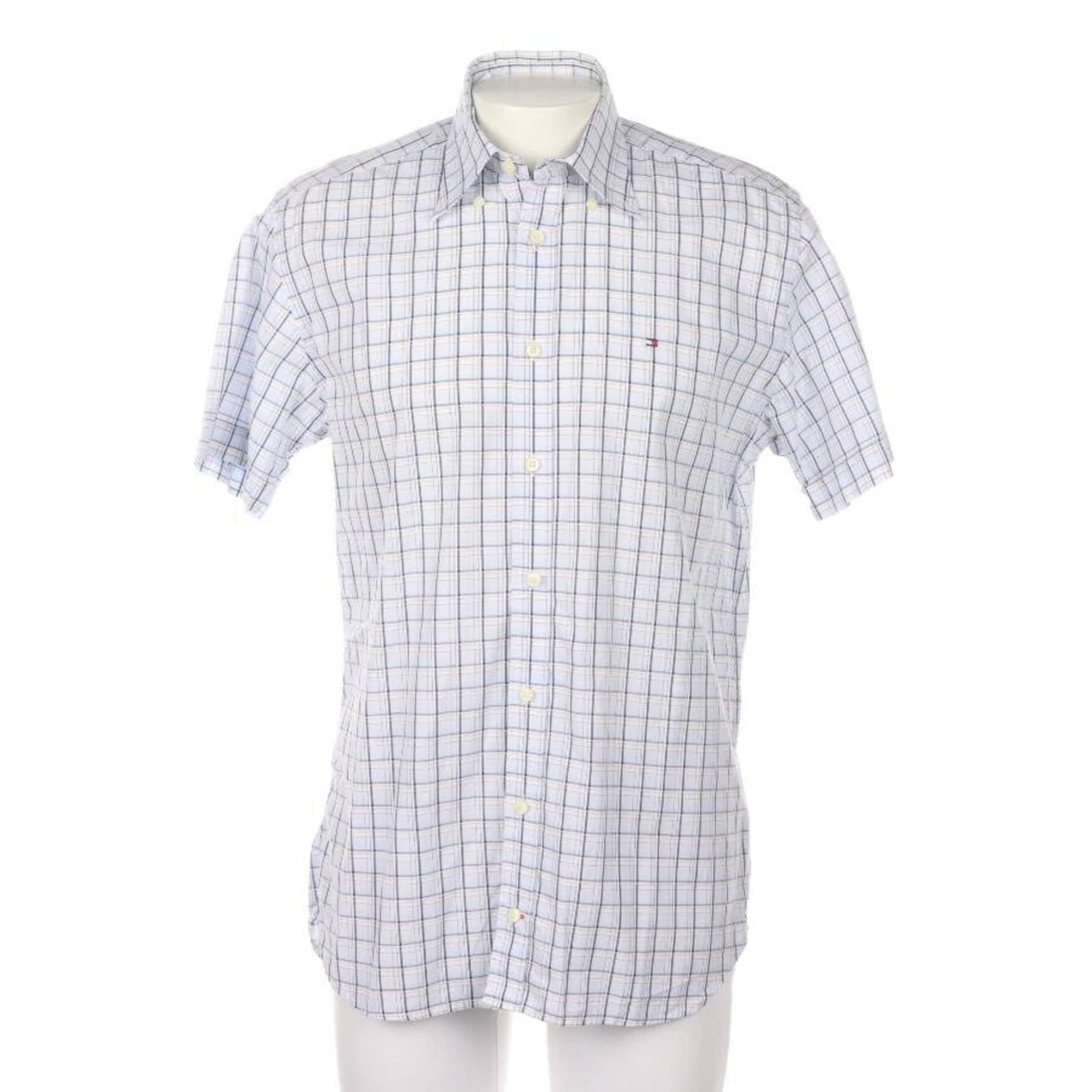TOMMY HILFIGER Button Up Shirt in M in Blue: front