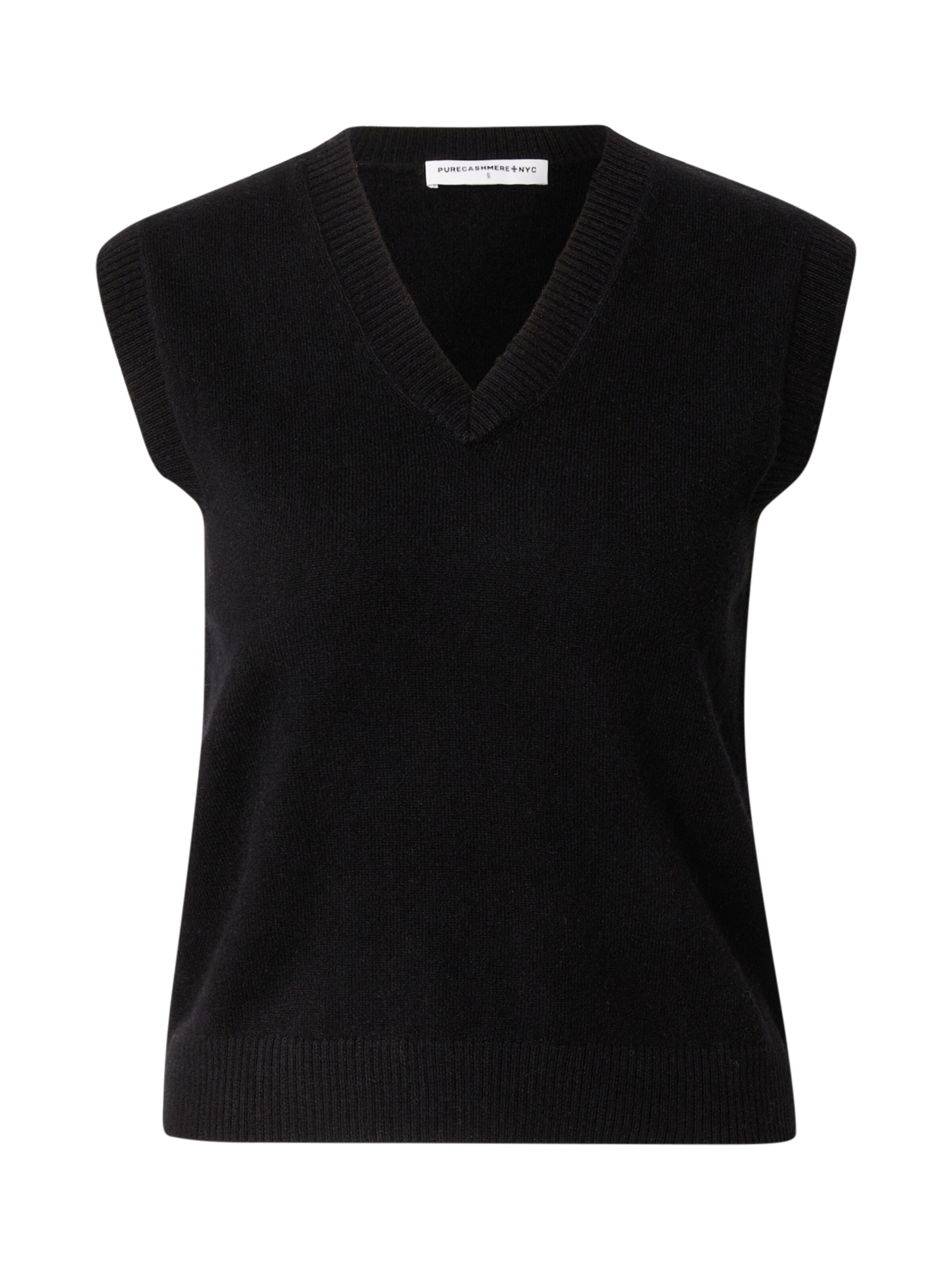 Pure Cashmere NYC Kootud vest, värv must: eest vaates
