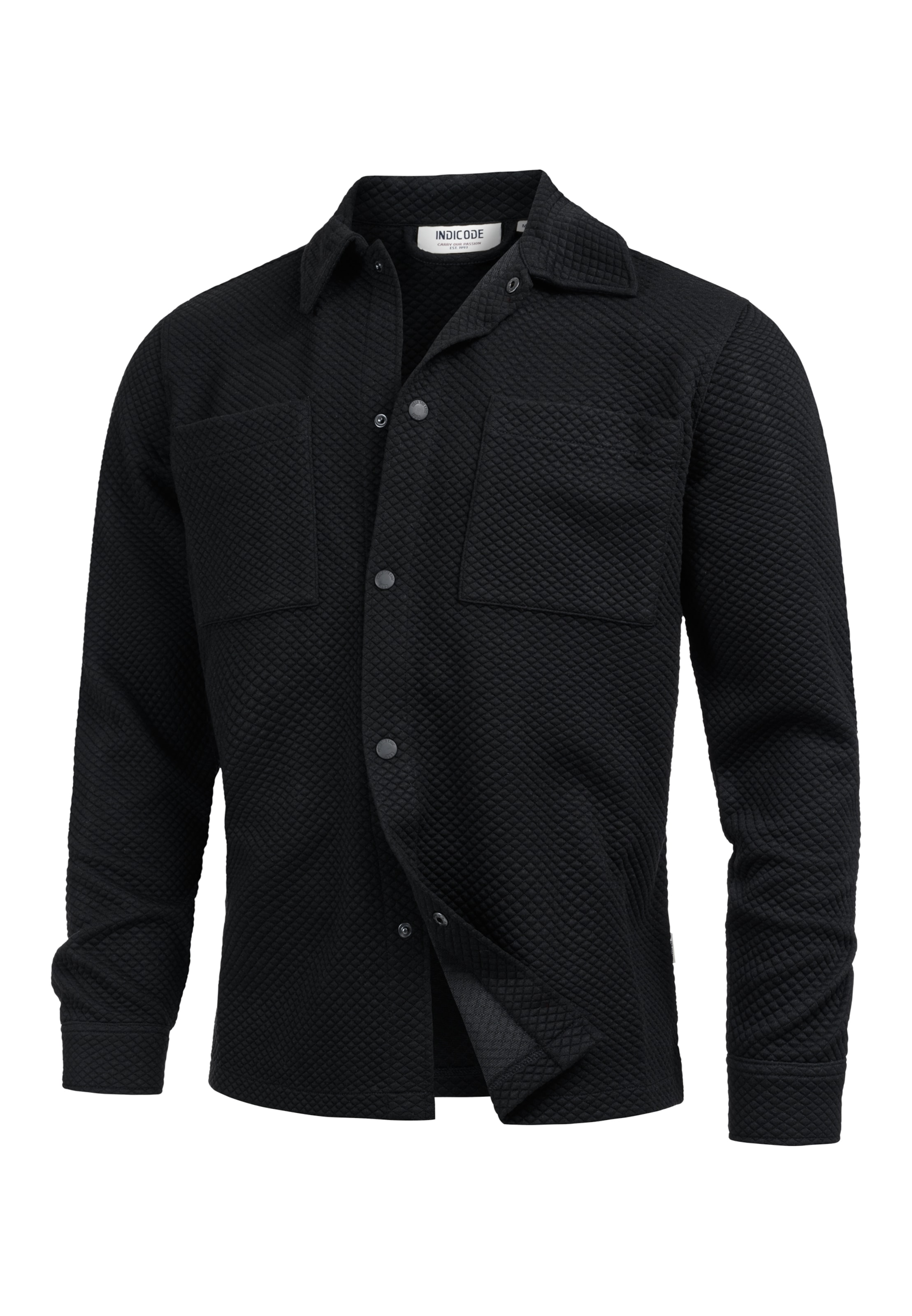 Chemise 'Rhomon' INDICODE JEANS en noir : devant