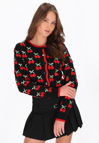 MYMO - Casaco de malha em preto: frente