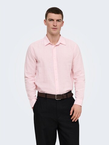 Only & Sons Slim fit Srajca 'ONSCaiden' | roza barva: sprednja stran