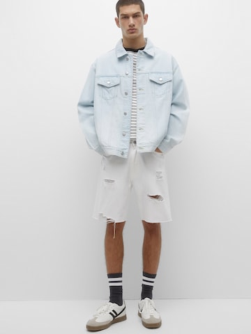 Regular Jean Pull&Bear en blanc : devant