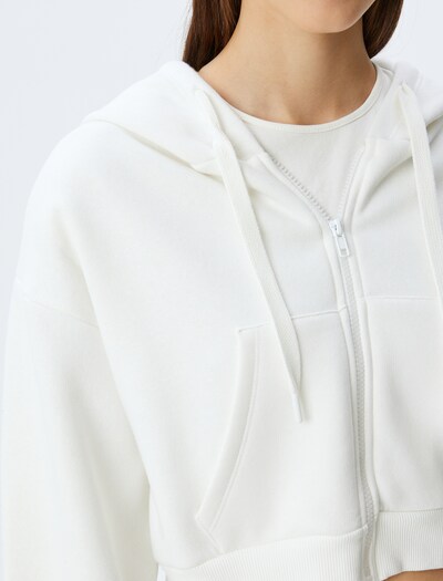 Koton Zip-Up Hoodie in Ecru / Dark green / Black, Item view