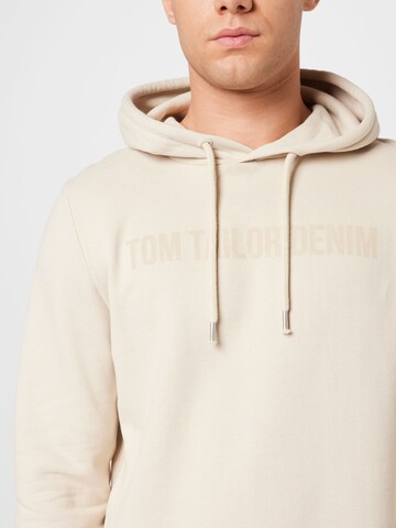 TOM TAILOR DENIM Sweatshirt in Beige