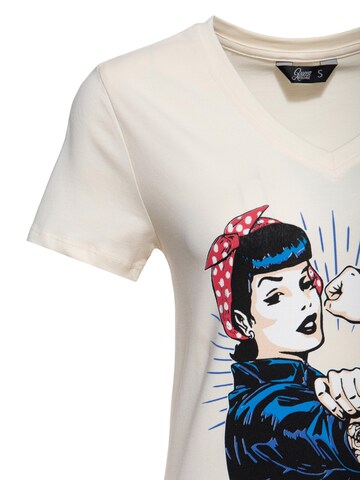 Queen Kerosin Shirt 'We can do it' in Beige