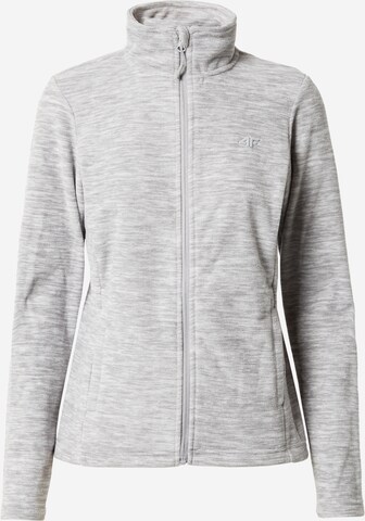 4F Athletic Fleece Jacket in Grey: front