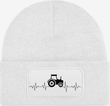 Youth Designz Beanie 'Heartbeat Traktor' in White: front