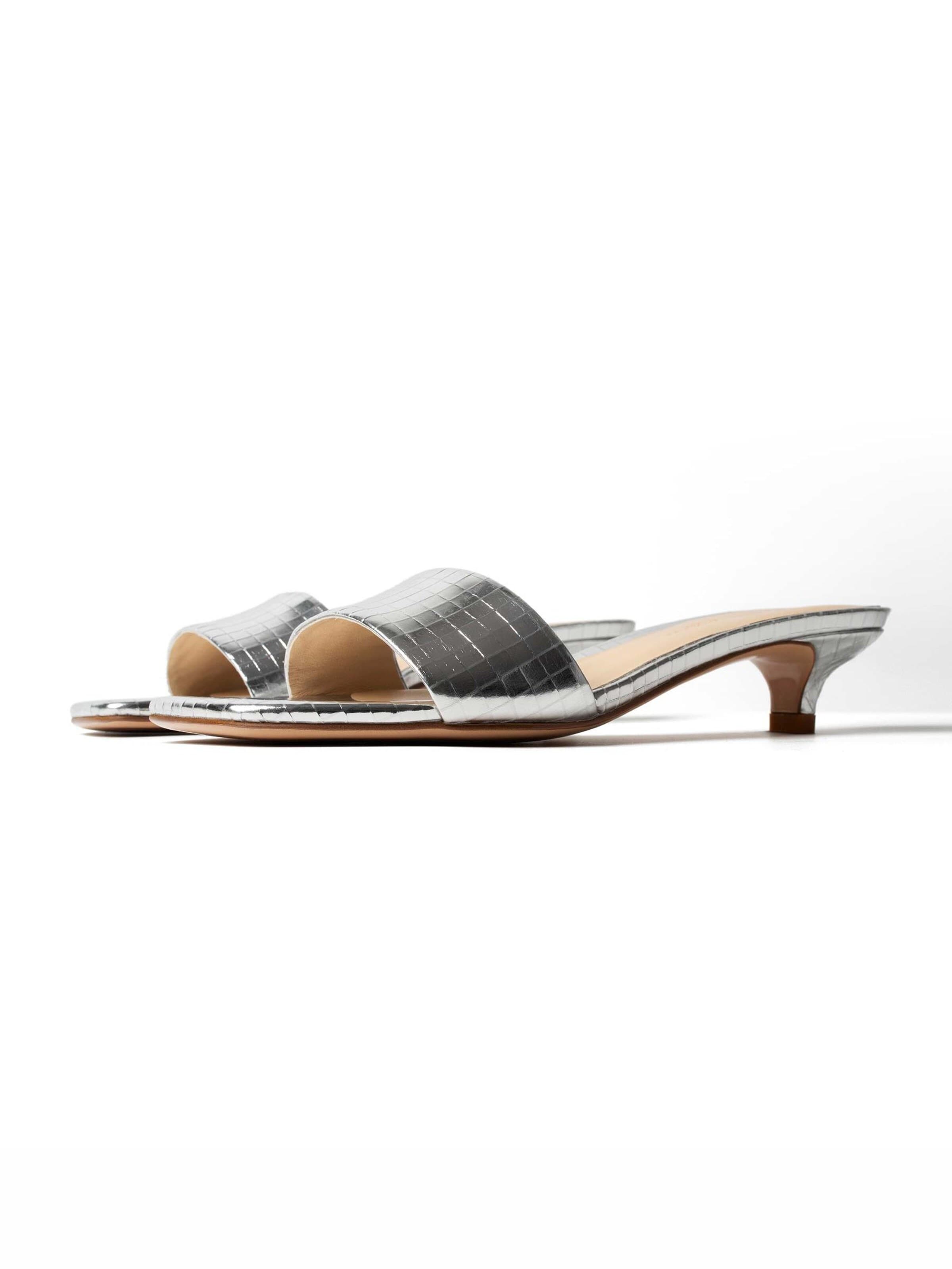 Mule 'DRESSED IN SUMMER AIR' L37 HANDMADE SHOES en argent