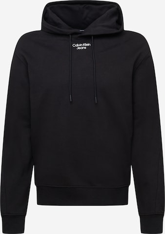 Sweat-shirt Calvin Klein Jeans en noir : devant