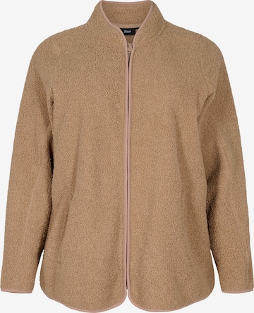 Zizzi Between-season jacket 'Edebra' in Brown: front