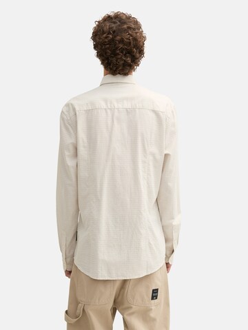 TOM TAILOR DENIM Slim fit Button Up Shirt in Beige