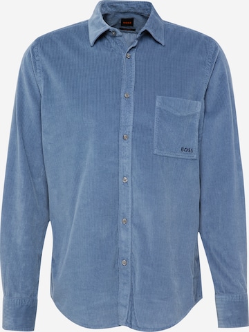 BOSS Orange Regular fit Button Up Shirt 'Relegant' in Blue: front