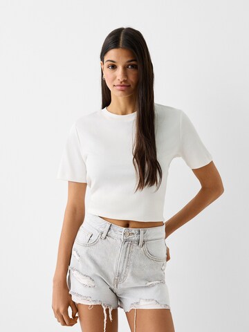 Bershka Regular Jeans in Grijs: voorkant