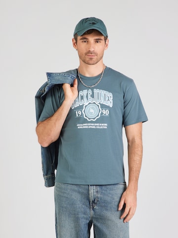 JACK & JONES Koszulka 'JJMAKO' w kolorze niebieski: przód