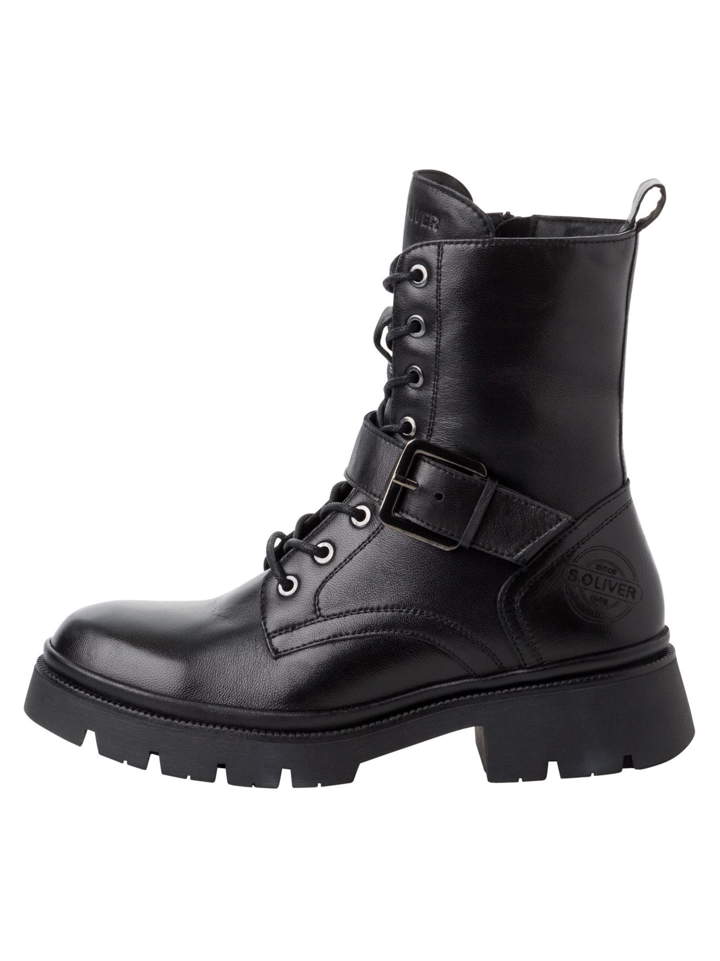 s.Oliver Lace-Up Ankle Boots in Black