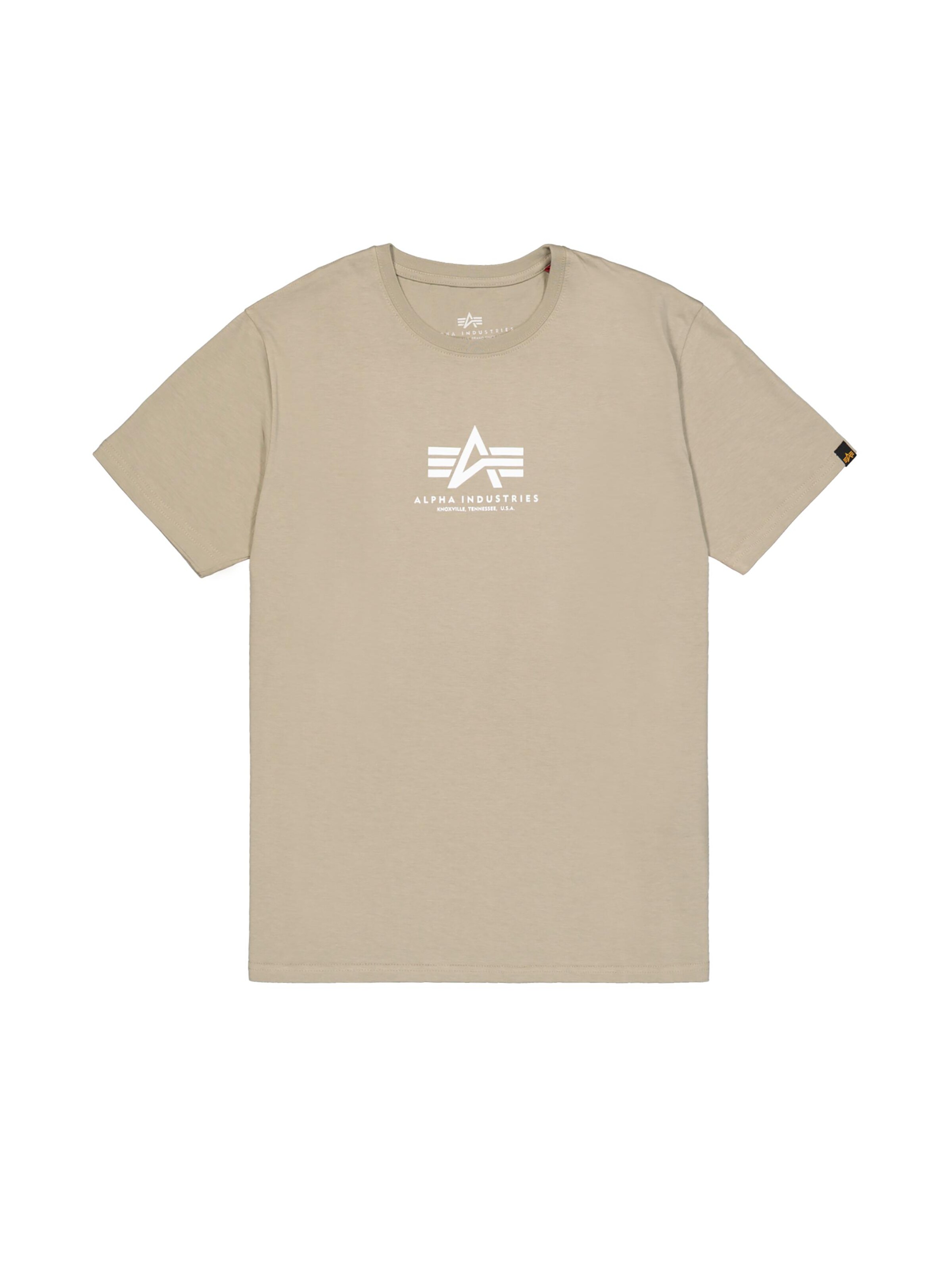 ALPHA INDUSTRIES Shirt 'Basic Mid Logo'‌‌‌‌‌‌ in Beige: Vorderseite