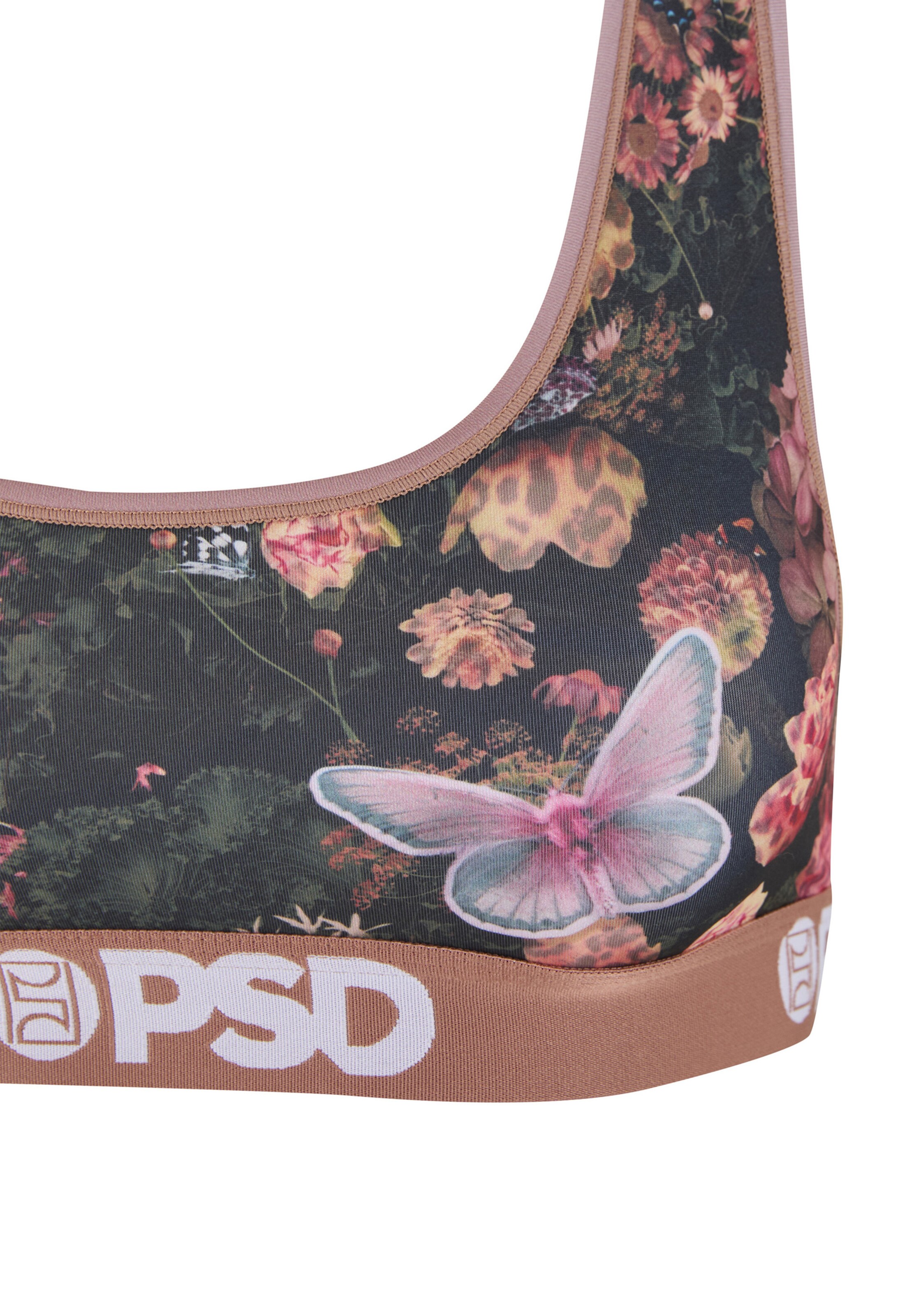 PSD Bralette Bra 'Moody Blooms' in Mixed colors