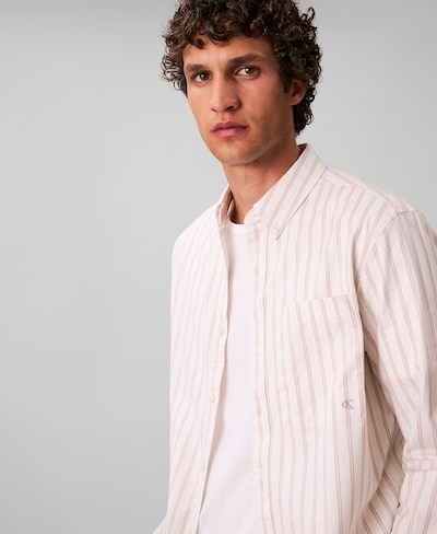 Calvin Klein Jeans Chemise en beige / blanc, Vue avec produit