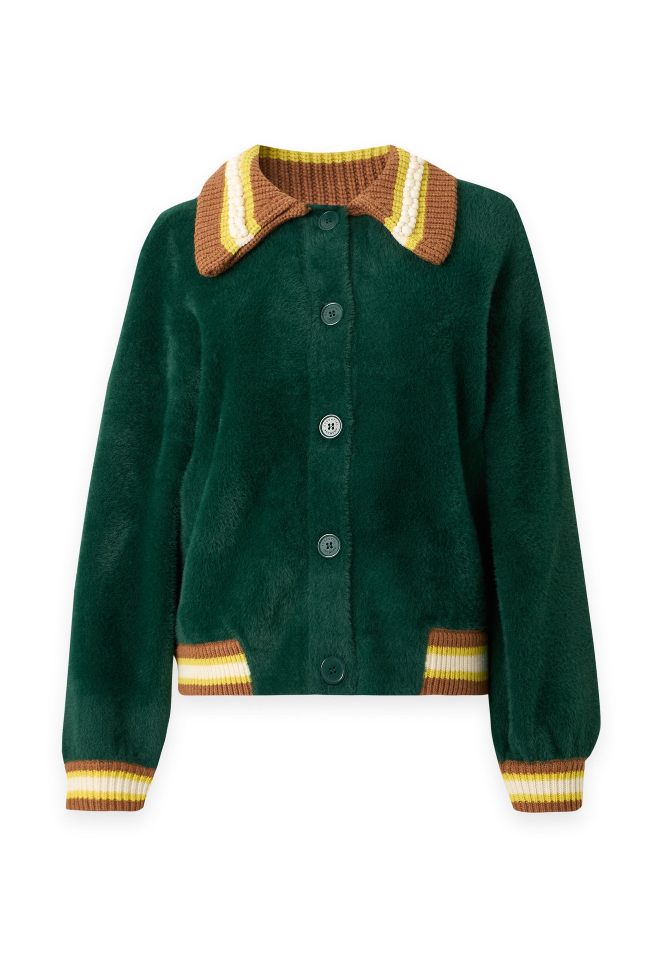 Cardigan 'KAMORE' Essentiel Antwerp en vert : devant