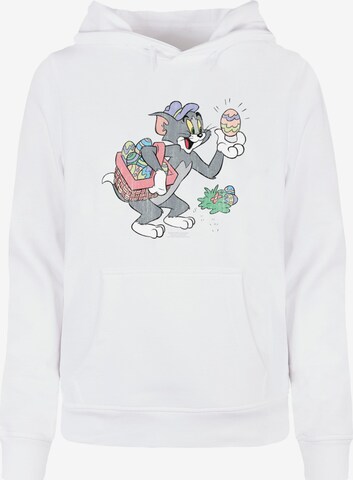 ABSOLUTE CULT Sweatshirt 'Tom and Jerry - Tom Egg Hunt' in White: front