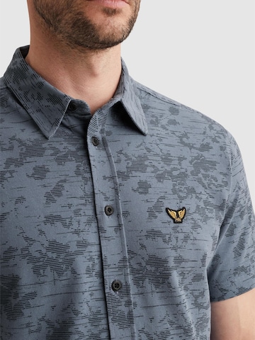 PME Legend Regular fit Overhemd 'Shirt in jersey piqué with allover print' in Blauw
