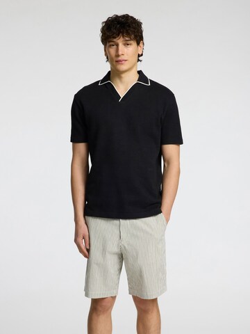T-Shirt SELECTED en noir : devant