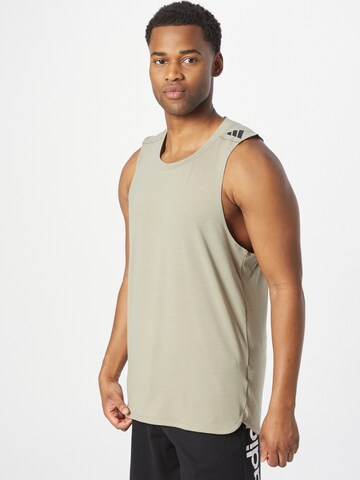 ADIDAS PERFORMANCE - Camisa funcionais 'Designed For Training Workout' em bege: frente