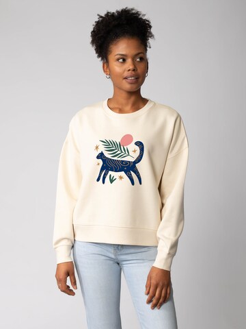 Watapparel Sweatshirt 'Love and flex ' in Beige: Vorderseite