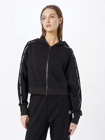 Calvin Klein Jeans Sweatjacke in Schwarz: predná strana