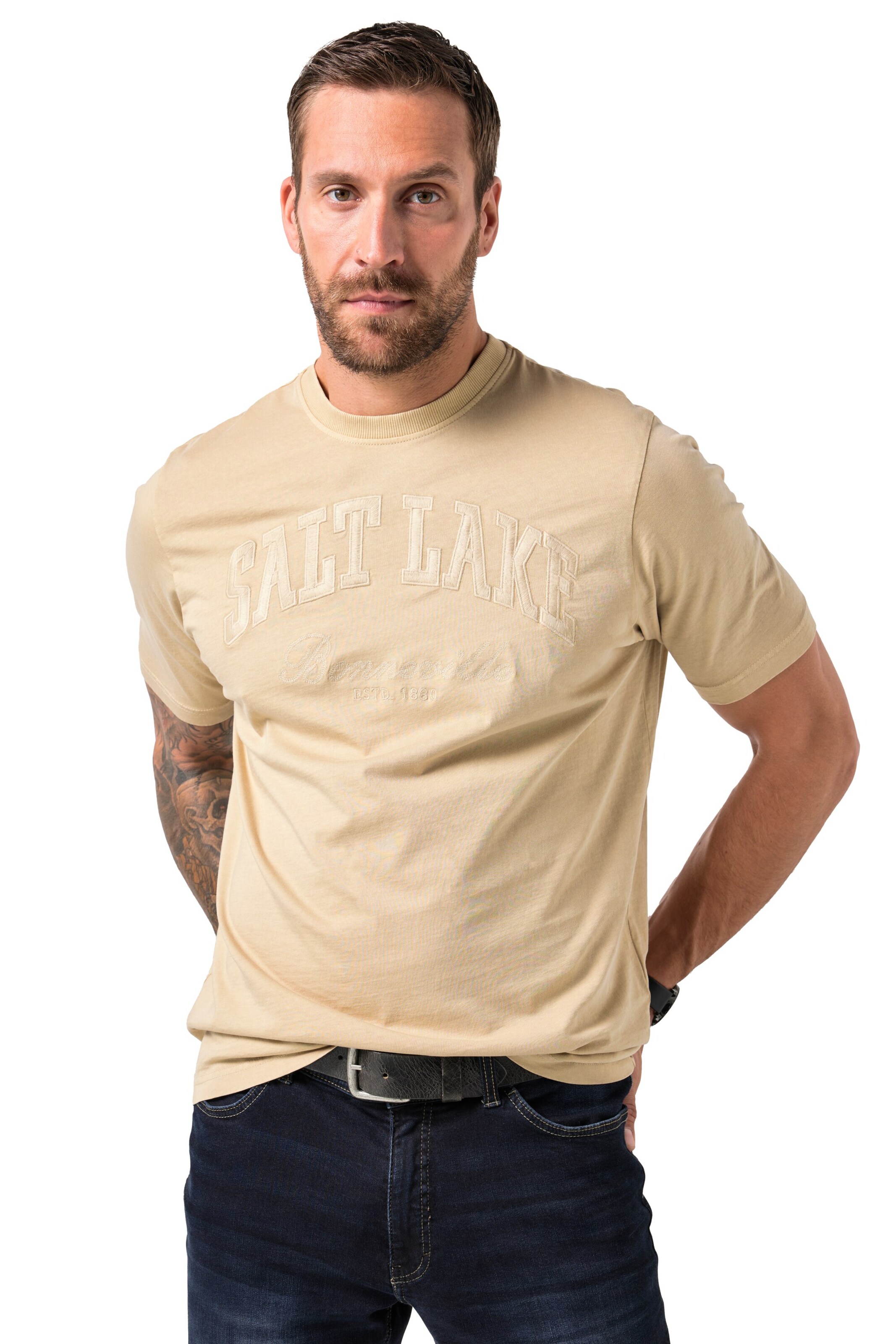 JP1880 Shirt in Beige: voorkant