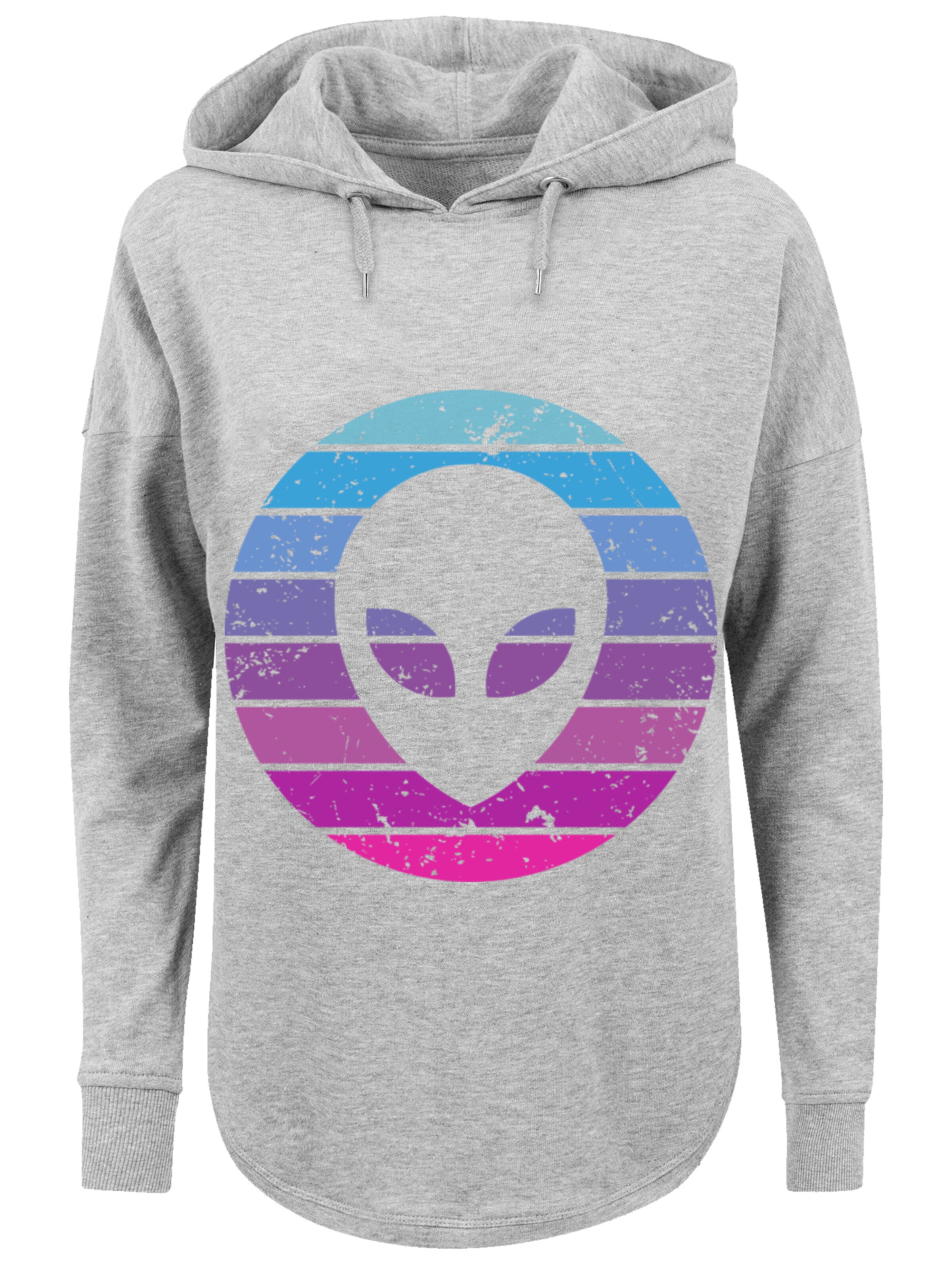 F4NT4STIC Sweatshirt 'Alien Kopf' in Grey: front