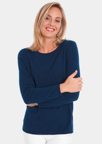 Goldner Pullover in Blau: Vorderseite