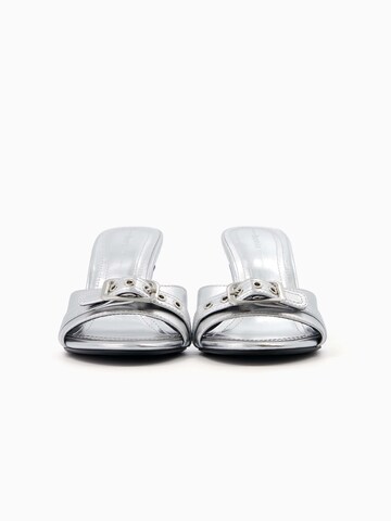 Bershka Mules in Silver