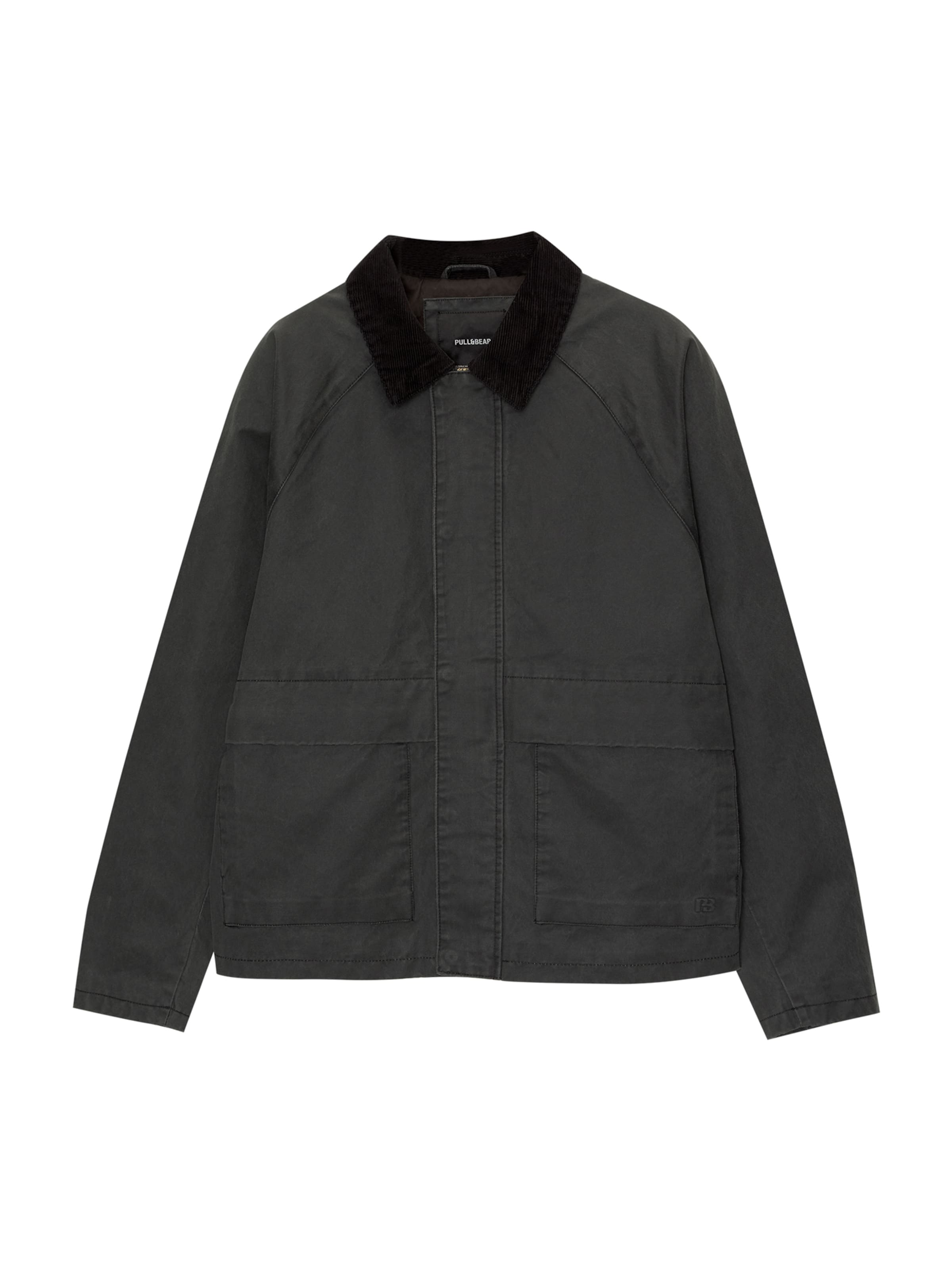 Pull&Bear Преходно яке в черно: отпред