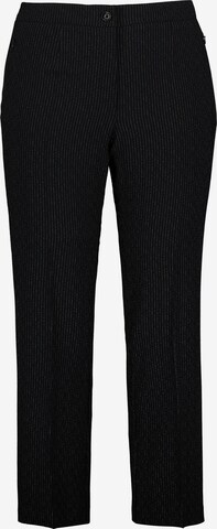 Ulla Popken Boot cut Pleated Pants in Blue: front