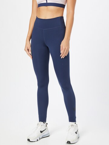 NIKE Skinny Sportbroek in Blauw: voorkant