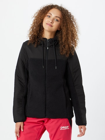 OAKLEY Regular fit Athletic fleece jacket 'Elsa' in Black: front