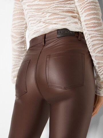 Bershka Skinny Pants in Brown