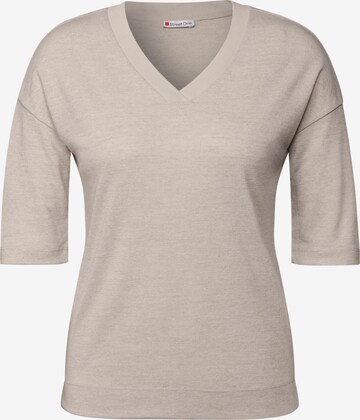 STREET ONE V-Neck T-Shirt in Beige: Vorderseite