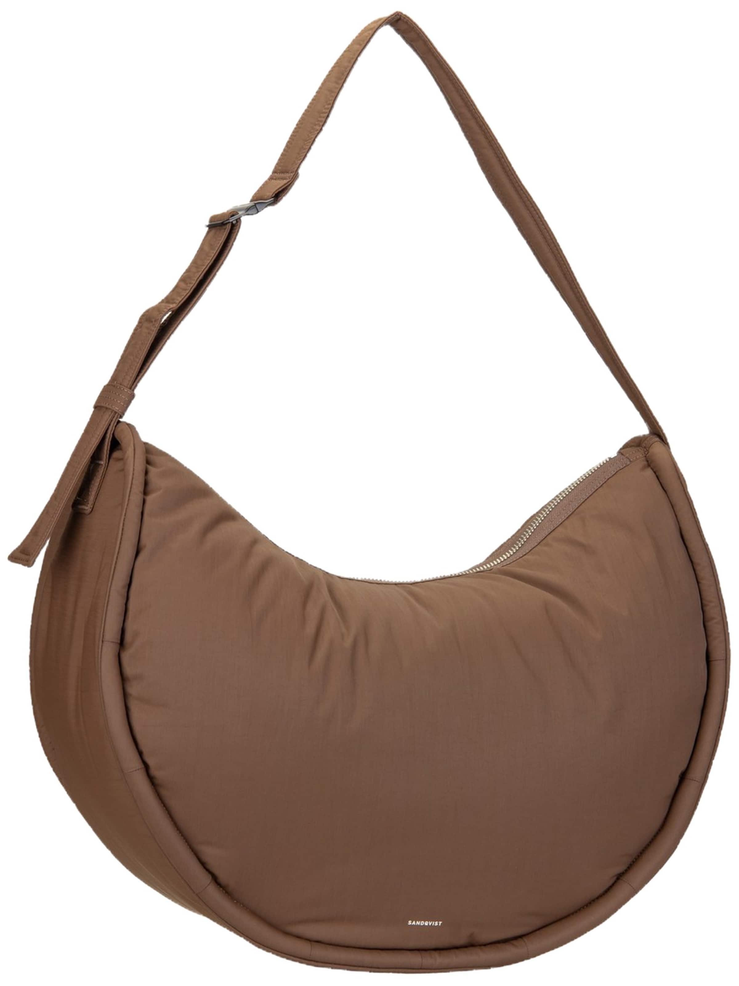 SANDQVIST Shoulder Bag ' Curve Half Moon ' in Brown: front
