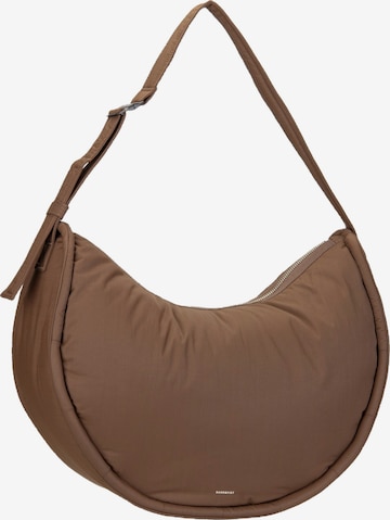 SANDQVIST Shoulder Bag ' Curve Half Moon ' in Brown: front
