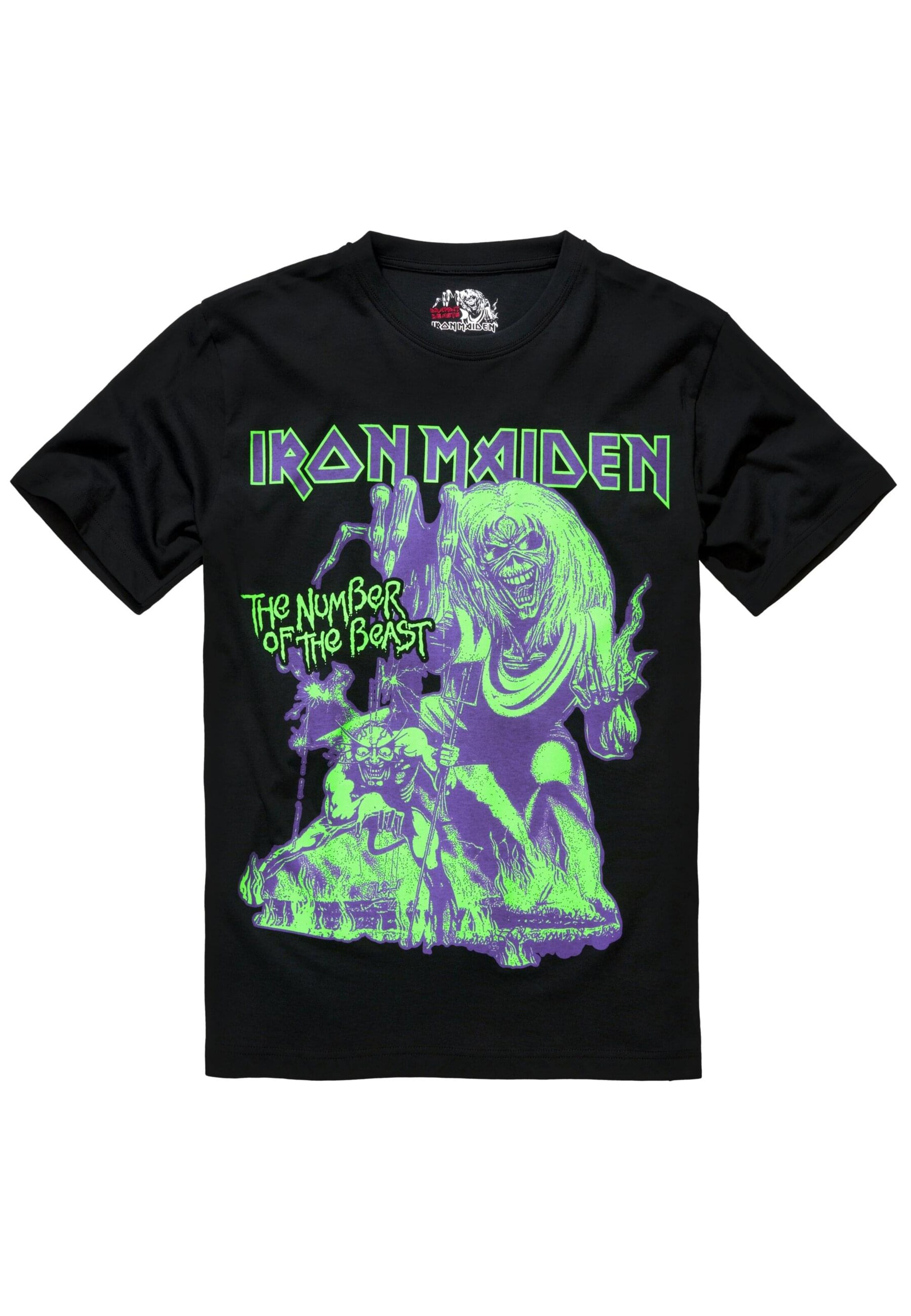 Brandit T-shirt 'Iron Maiden' i svart: framsida