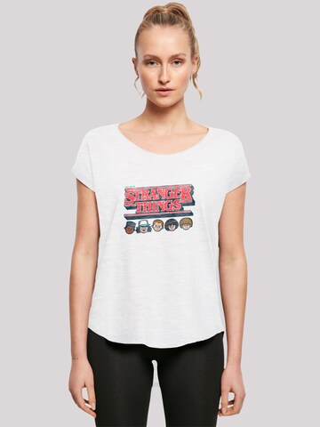 T-shirt 'Stranger Things Caricature Logo Netflix TV Series' F4NT4STIC en blanc : devant