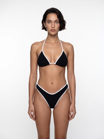Flavia Valentini Triangel Bikini 'Bikini Triangolo Contrast Black & White' in Zwart