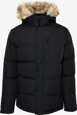 Threadbare Winter Jacket 'Arnwood' in Black: front