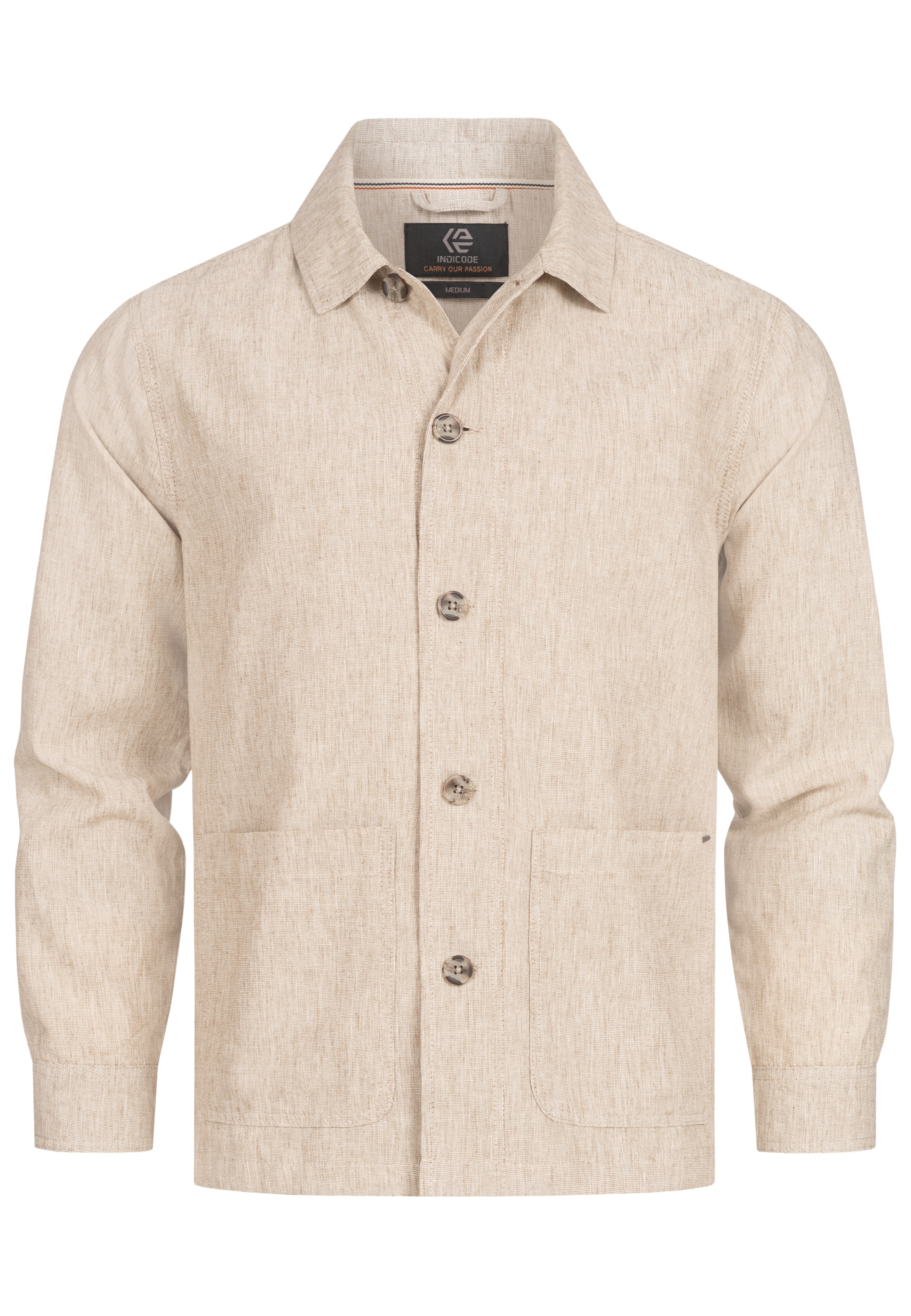 INDICODE JEANS Between-Season Jacket 'Elton' in Beige: front